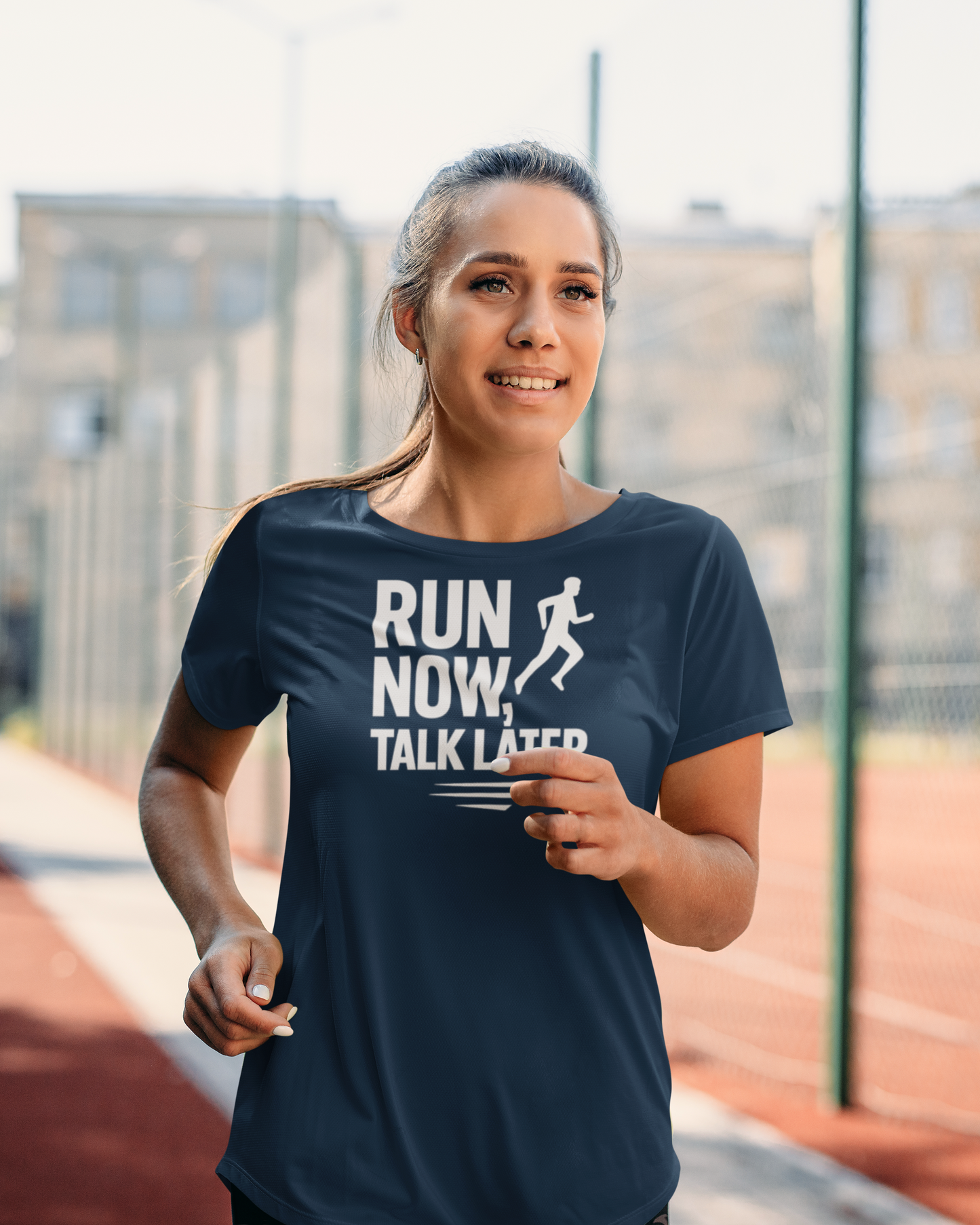 Run Now Talk Later Moisture Wicking Tee | Unisex Running Shirt, Funny Workout Gift