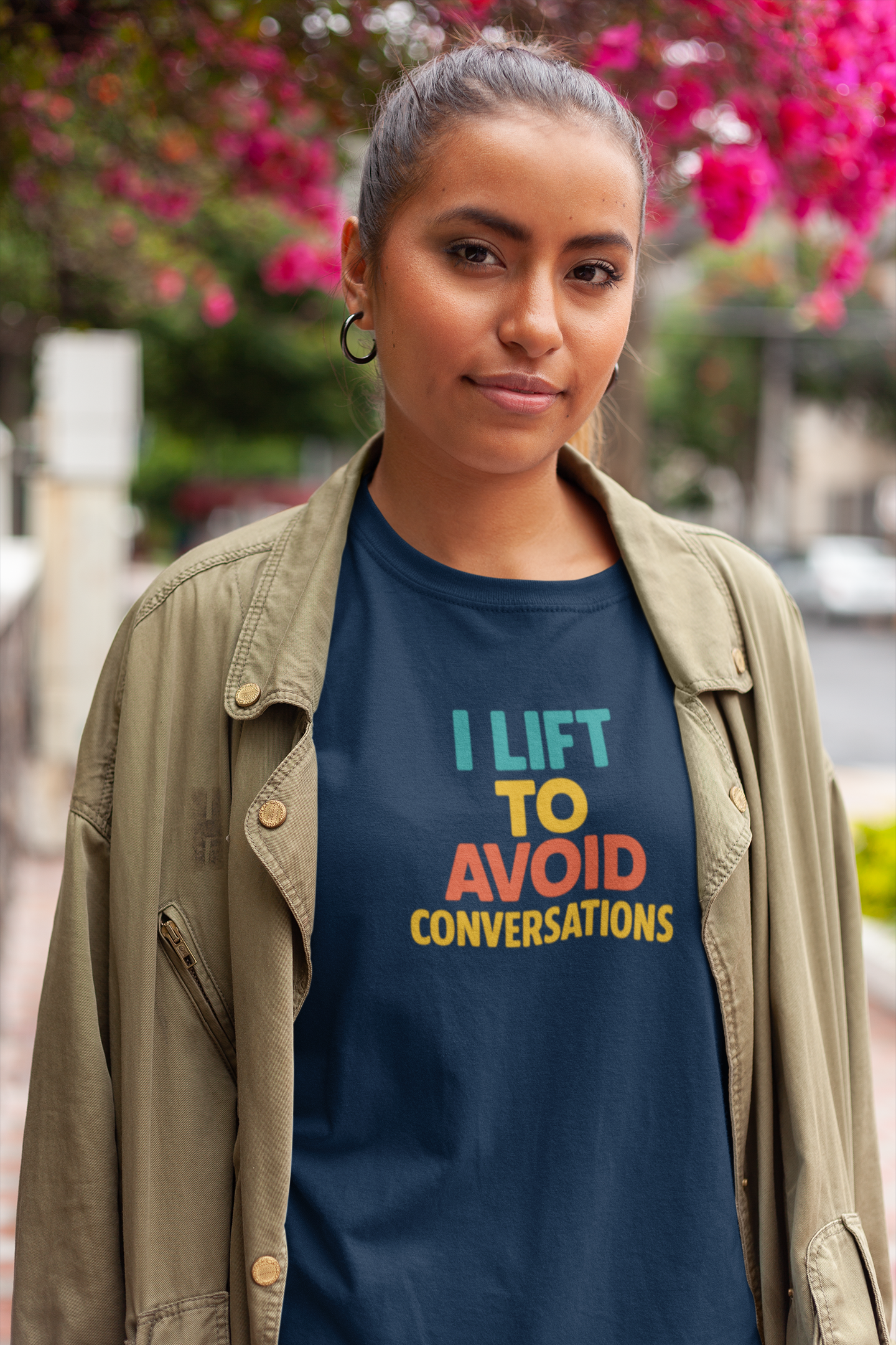 I Lift to Avoid Conversation T-Shirt | Funny Gym & Anti-Social Fitness Gift