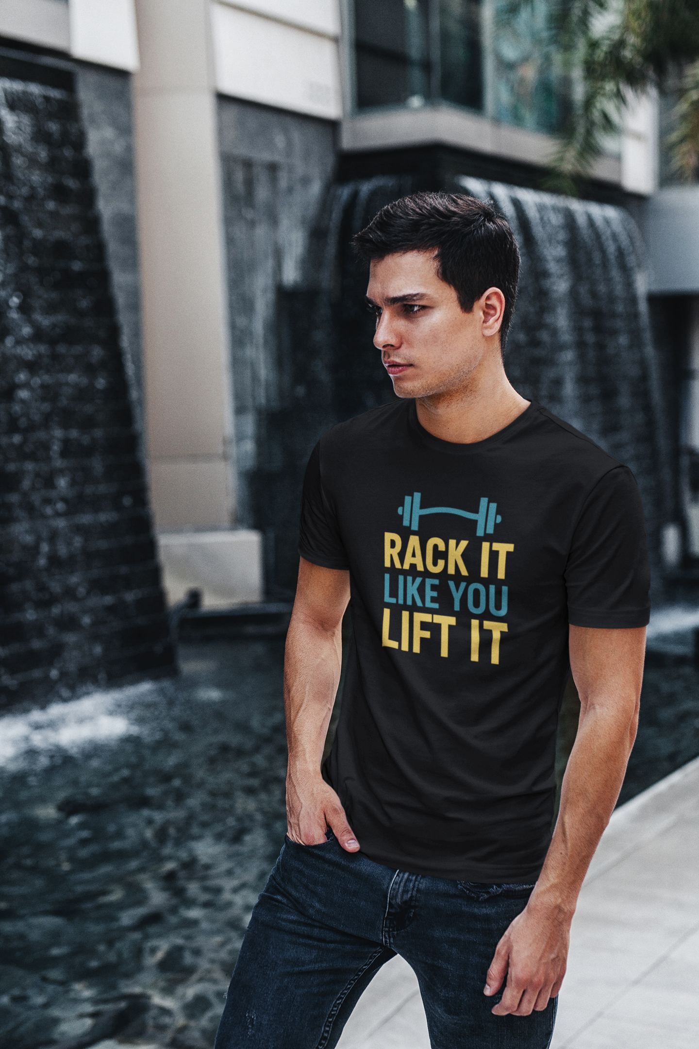 Rack It Like You Lift It T-Shirt | Funny Gym Apparel & Workout Motivation Gift