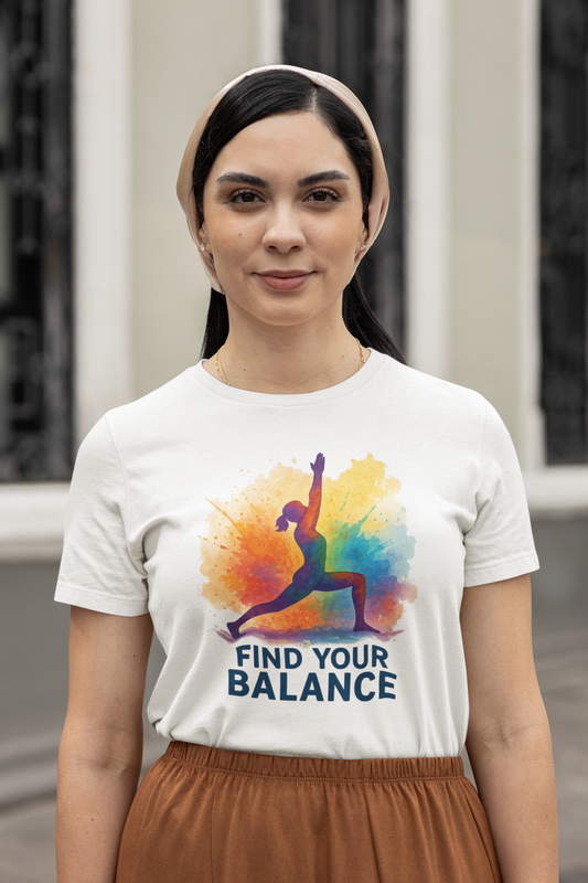 Colorful Yoga T-Shirt | Unisex Fitness Shirt, Mindfulness & Wellness Gift