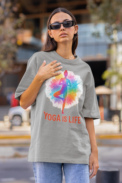 "Yoga Is Life" T-Shirt | Garment-Dyed Yoga Apparel & Wellness Gift