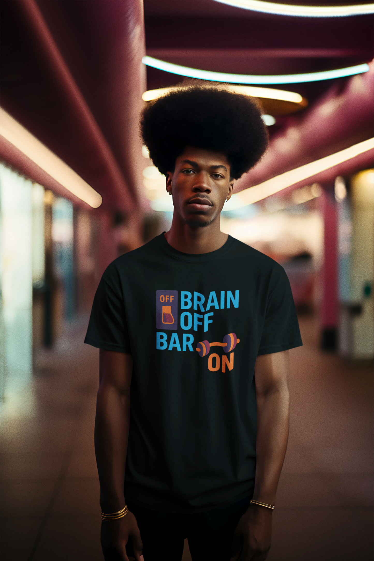 "Brain Off, Bar On" Moisture-Wicking Tee | Funny Gym Shirt & Fitness Gift