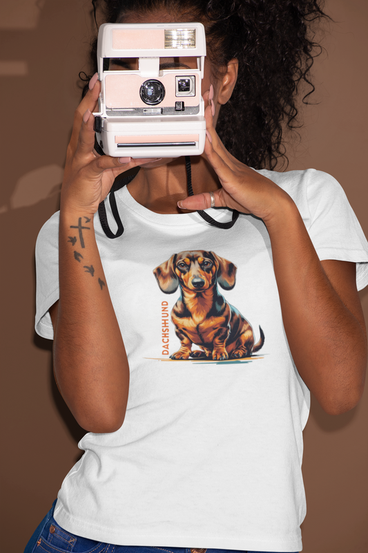 Adorable Dachshund Tee, Dog Lover T-Shirt, Pet Gift, Animal Tee, Cute Dachshund Shirt, Casual Wear, Dachshund Print