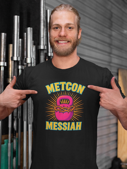 CrossFit Metcon Messiah T-Shirt | Funny Workout Tee, Unisex Fitness Gift for Lifters