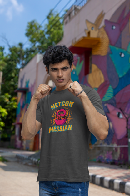 CrossFit Metcon Messiah T-Shirt | Funny Workout Tee, Unisex Fitness Gift for Lifters