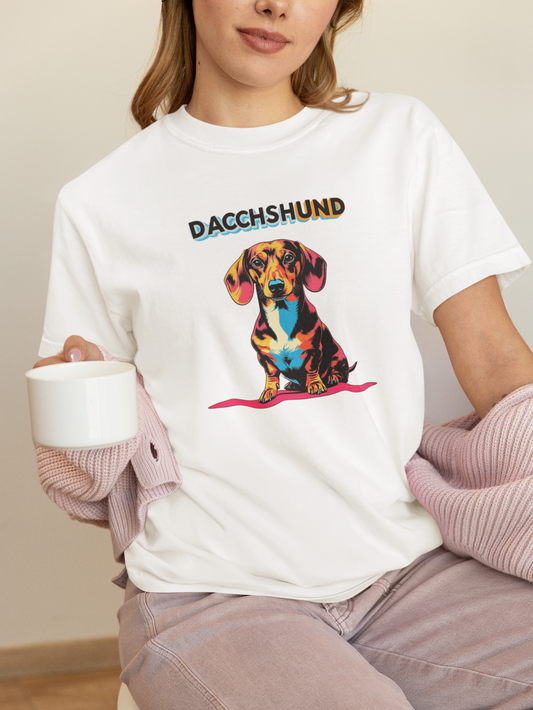 Colorful Dachshund Tee - Unisex Dog Lover T-Shirt, Gift for Pet Owners, Cute Casual Wear, Animal Advocate Apparel, Perfect for Birthdays