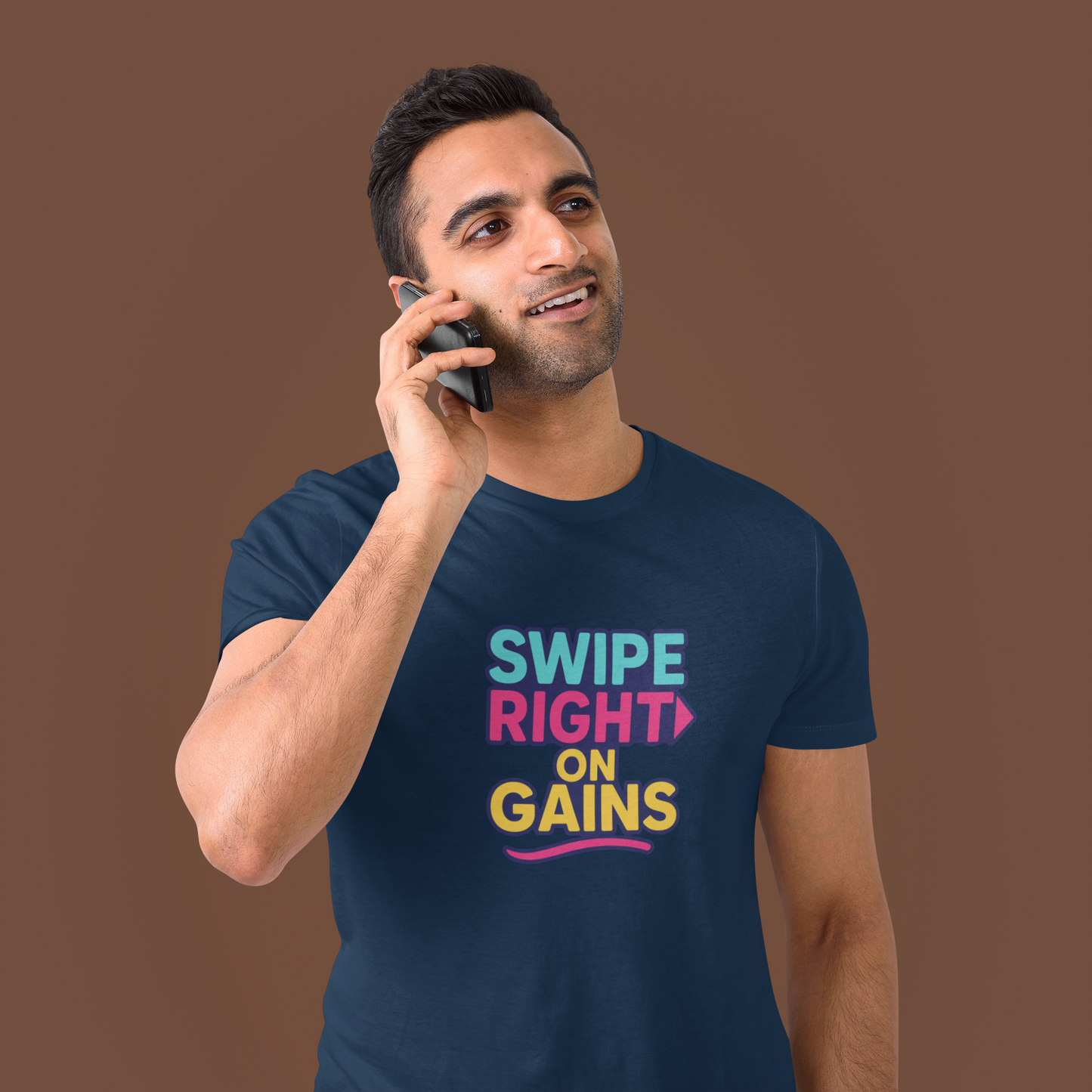 Swipe Right on Gains T-Shirt | Funny Gym Apparel, Unisex Workout Gift, Motivational Fitness Tee