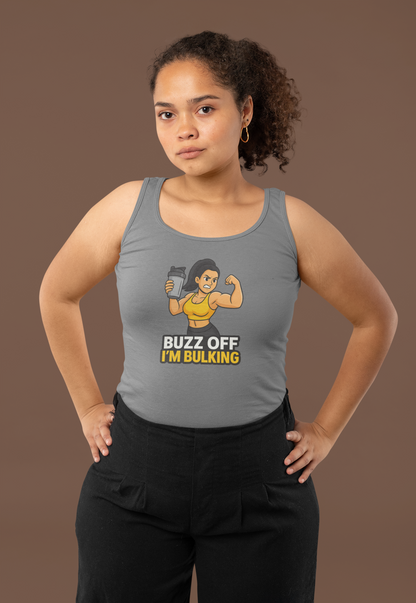 Buzz Off I'm Bulking Gym Tank Top | Funny Fitness Gift for Her, Unisex Workout Shirt