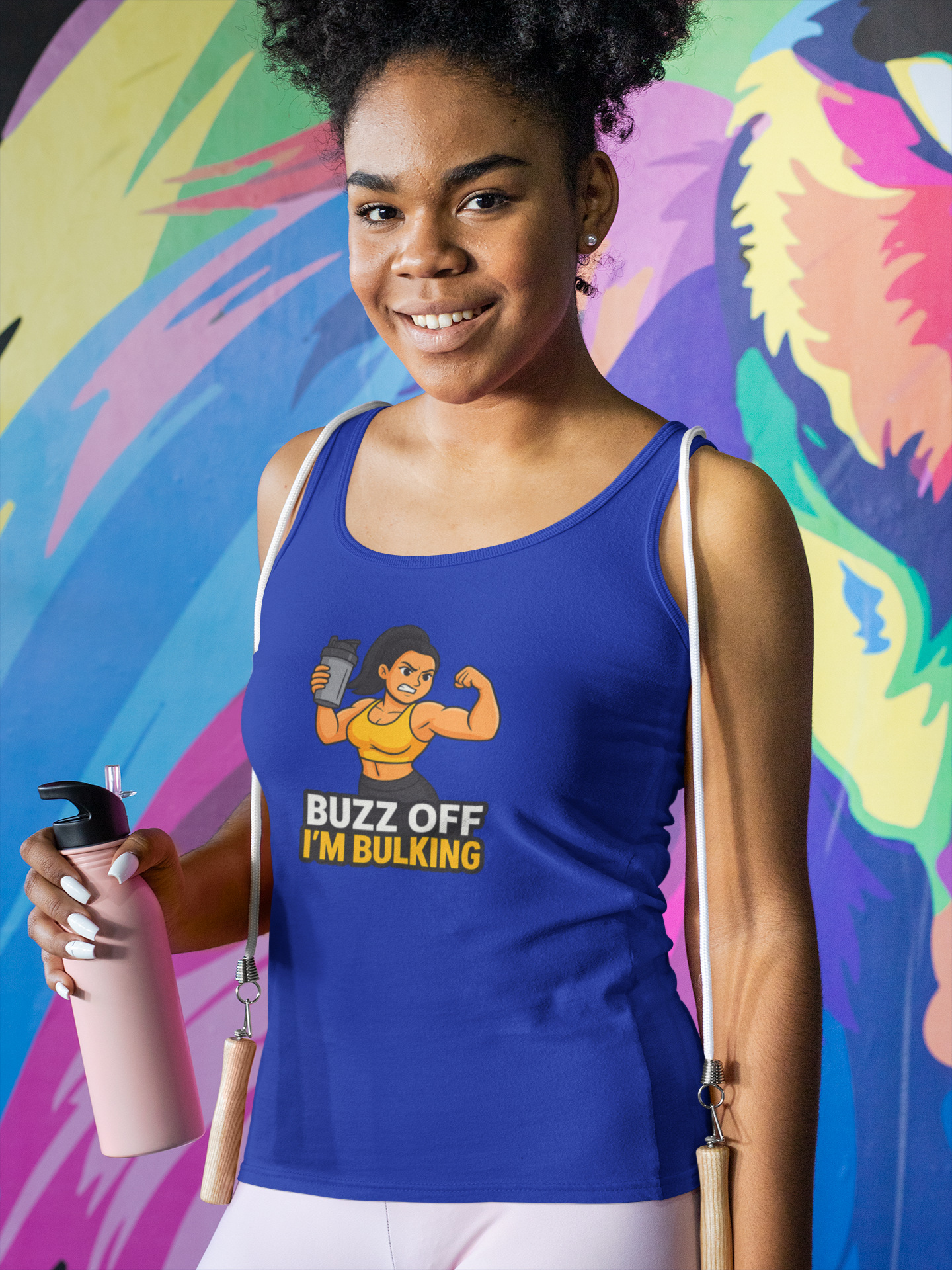 Buzz Off I'm Bulking Gym Tank Top | Funny Fitness Gift for Her, Unisex Workout Shirt