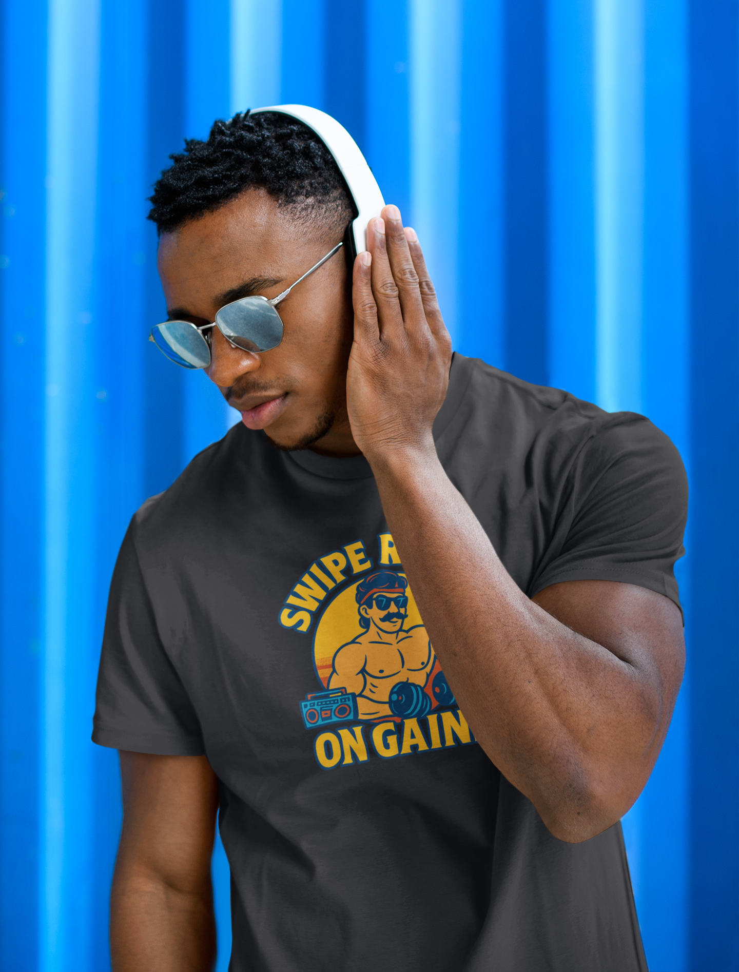 Swipe Right on Gains Gym Shirt | Funny Workout Tee & Fitness Humor Gift