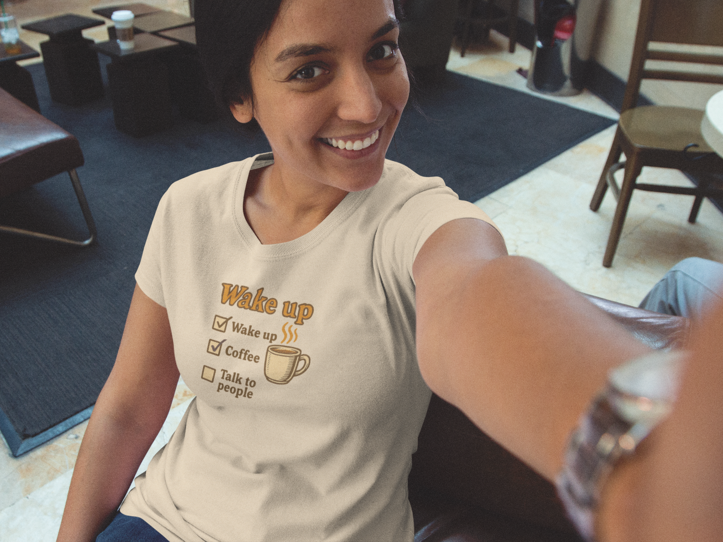 Wake Up Coffee T-Shirt | Morning Motivation Tee, Funny Coffee Lover Gift, Self-Care Quote Shirt