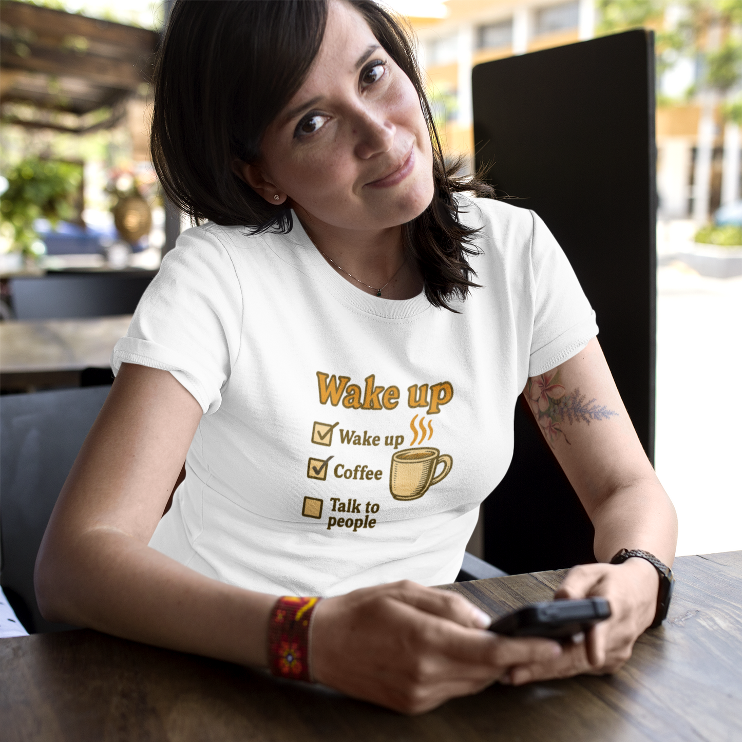 Wake Up Coffee T-Shirt | Morning Motivation Tee, Funny Coffee Lover Gift, Self-Care Quote Shirt