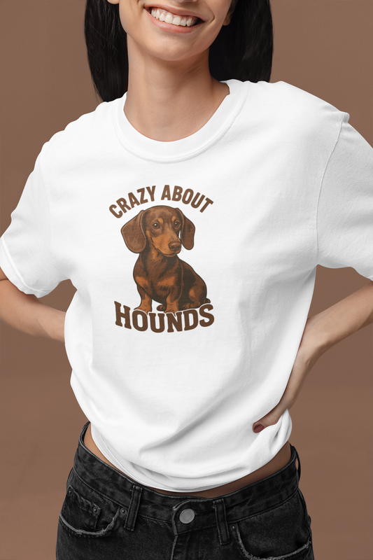 Crazy About Hounds Unisex Tee | Dog Lover Gift & Pet Owner Shirt