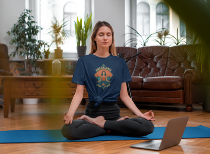 Find Balance, Seek Peace Meditation T-Shirt | Unisex Yoga & Mindfulness Tee