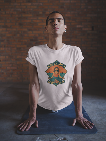 Find Balance, Seek Peace Meditation T-Shirt | Unisex Yoga & Mindfulness Tee