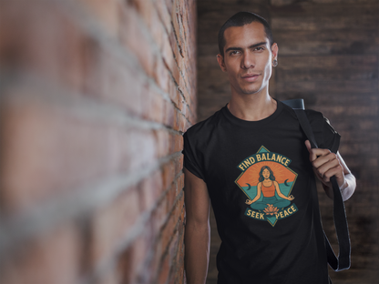 Find Balance, Seek Peace Meditation T-Shirt | Unisex Yoga & Mindfulness Tee