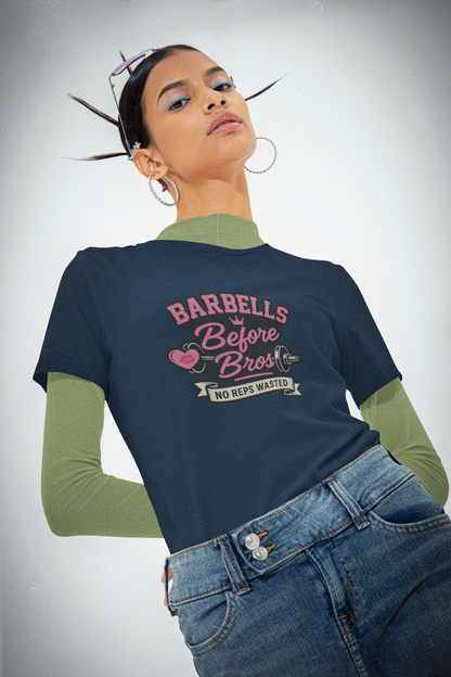 Barbells before Bros T-Shirt | Women's Lifting Tee & Funny Gym Apparel