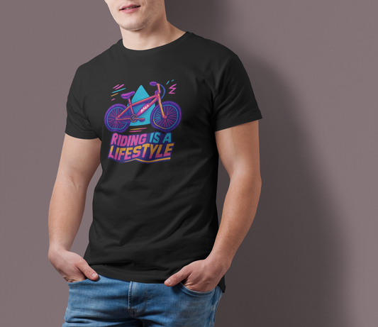 Riding Is a Lifestyle T-Shirt | Vibrant Cycling Tee & Biking Gift