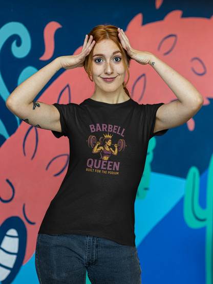 Barbell Queen Women's Gym Tee | Empowering Workout T-Shirt & Fitness Gift
