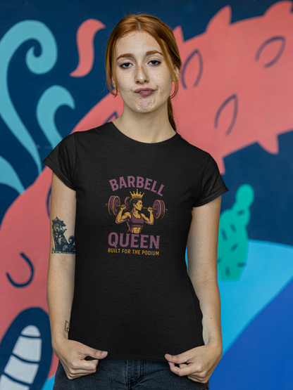 Barbell Queen Women's Gym Tee | Empowering Workout T-Shirt & Fitness Gift