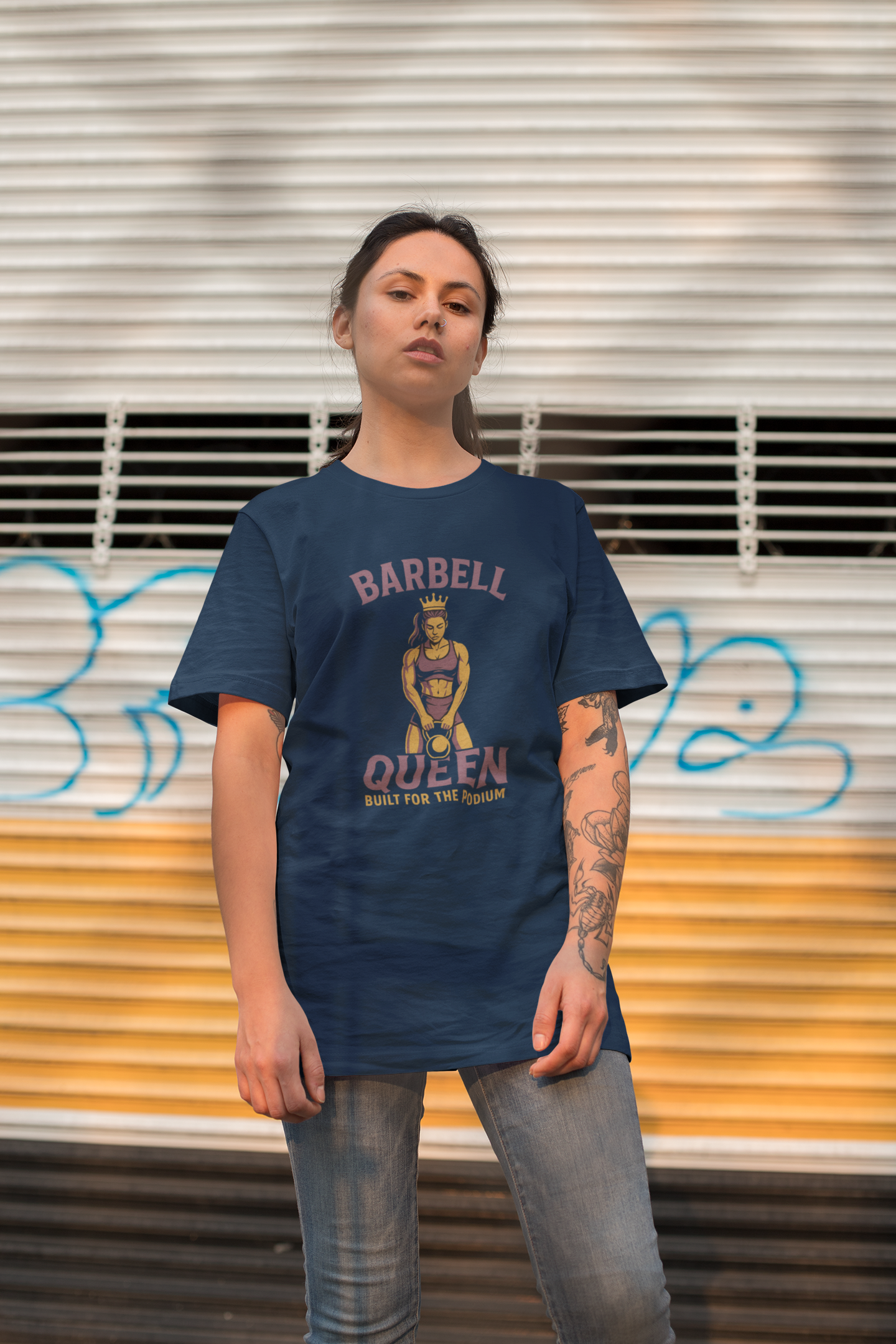 Barbell Queen Oversized Workout Shirt, Boxy Gym Tee, Fitness Gift for Her