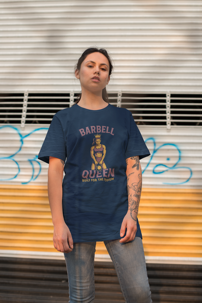 Barbell Queen Oversized Workout Shirt, Boxy Gym Tee, Fitness Gift for Her