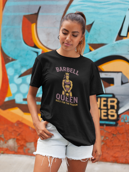 Barbell Queen Oversized Workout Shirt, Boxy Gym Tee, Fitness Gift for Her