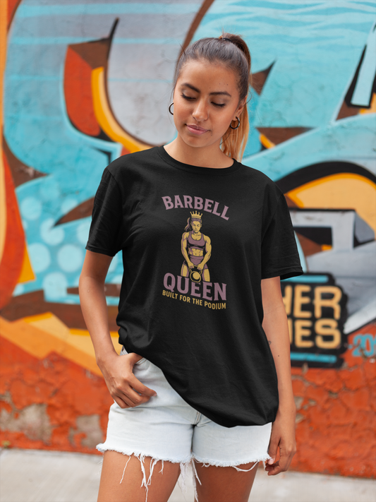 Barbell Queen Oversized Workout Shirt, Boxy Gym Tee, Fitness Gift for Her