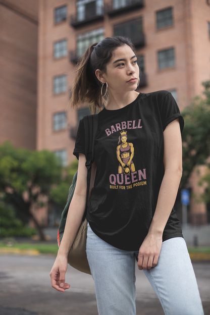 Barbell Queen Oversized Workout Shirt, Boxy Gym Tee, Fitness Gift for Her
