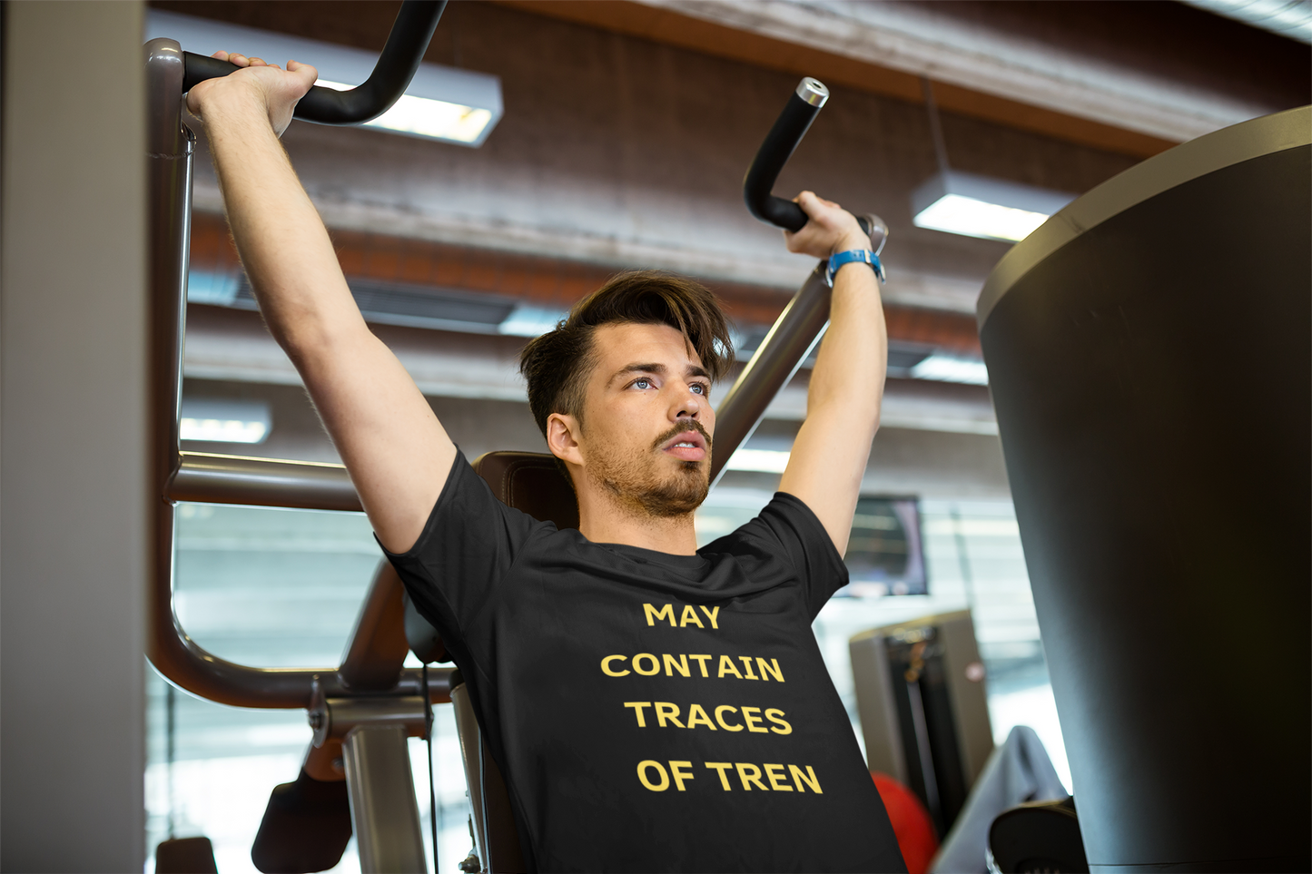 May Contain Traces of Tren T-Shirt | Funny Gym & Workout Tee for Bodybuilders