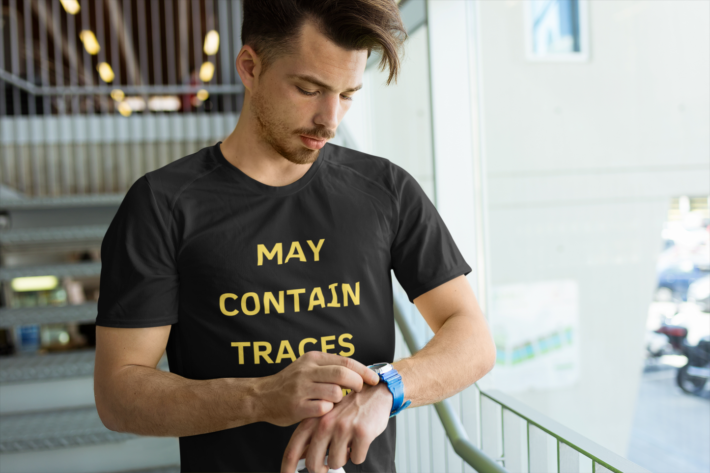 May Contain Traces of Tren T-Shirt | Funny Gym & Workout Tee for Bodybuilders