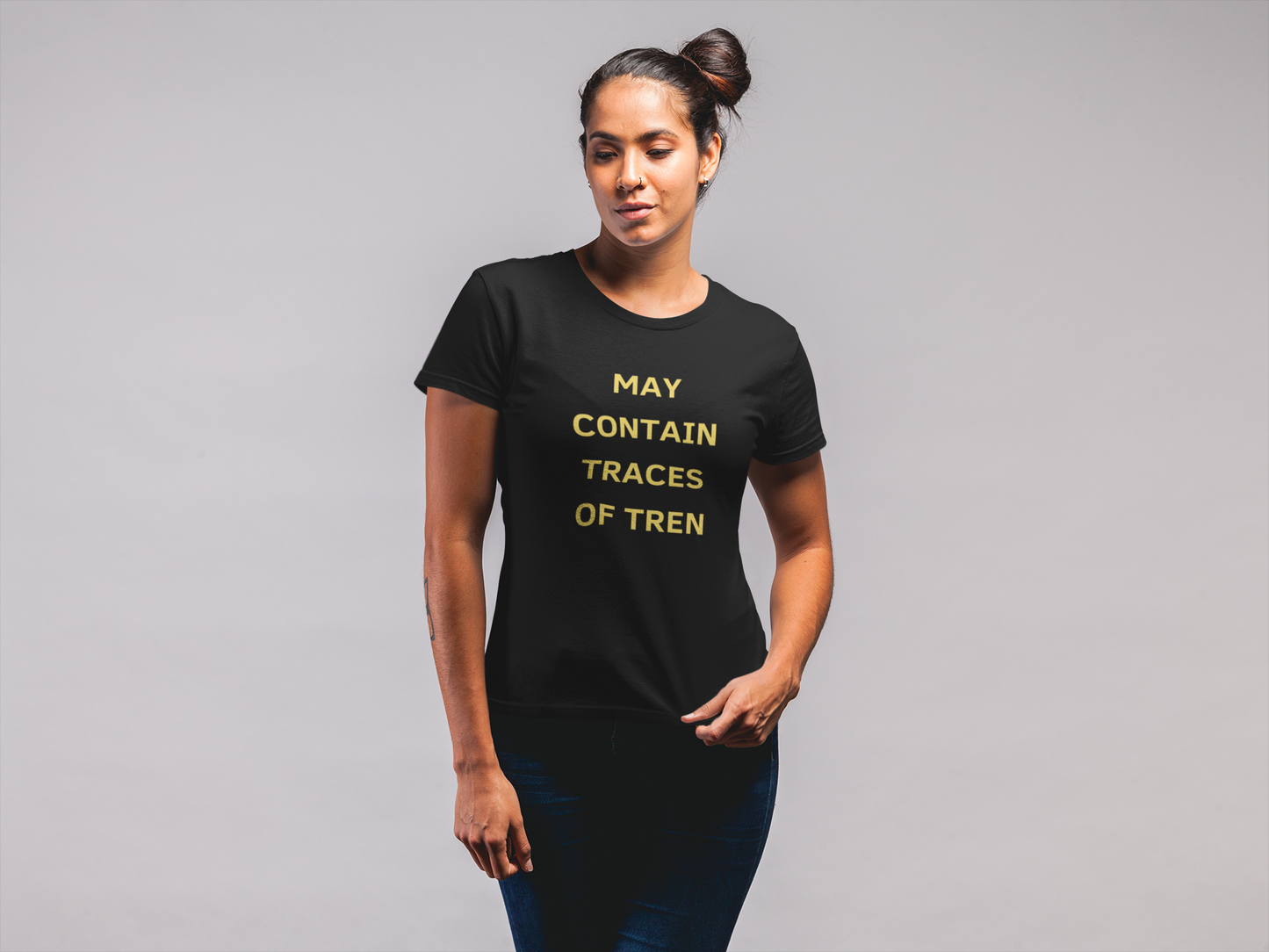 May Contain Traces of Tren T-Shirt | Funny Gym & Workout Tee for Bodybuilders