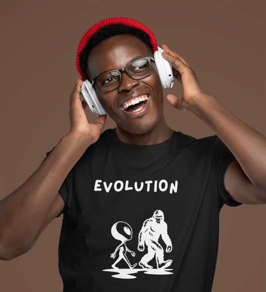 Bigfoot & Alien Evolution T-Shirt | Funny Sci-Fi & Cryptid Graphic Tee