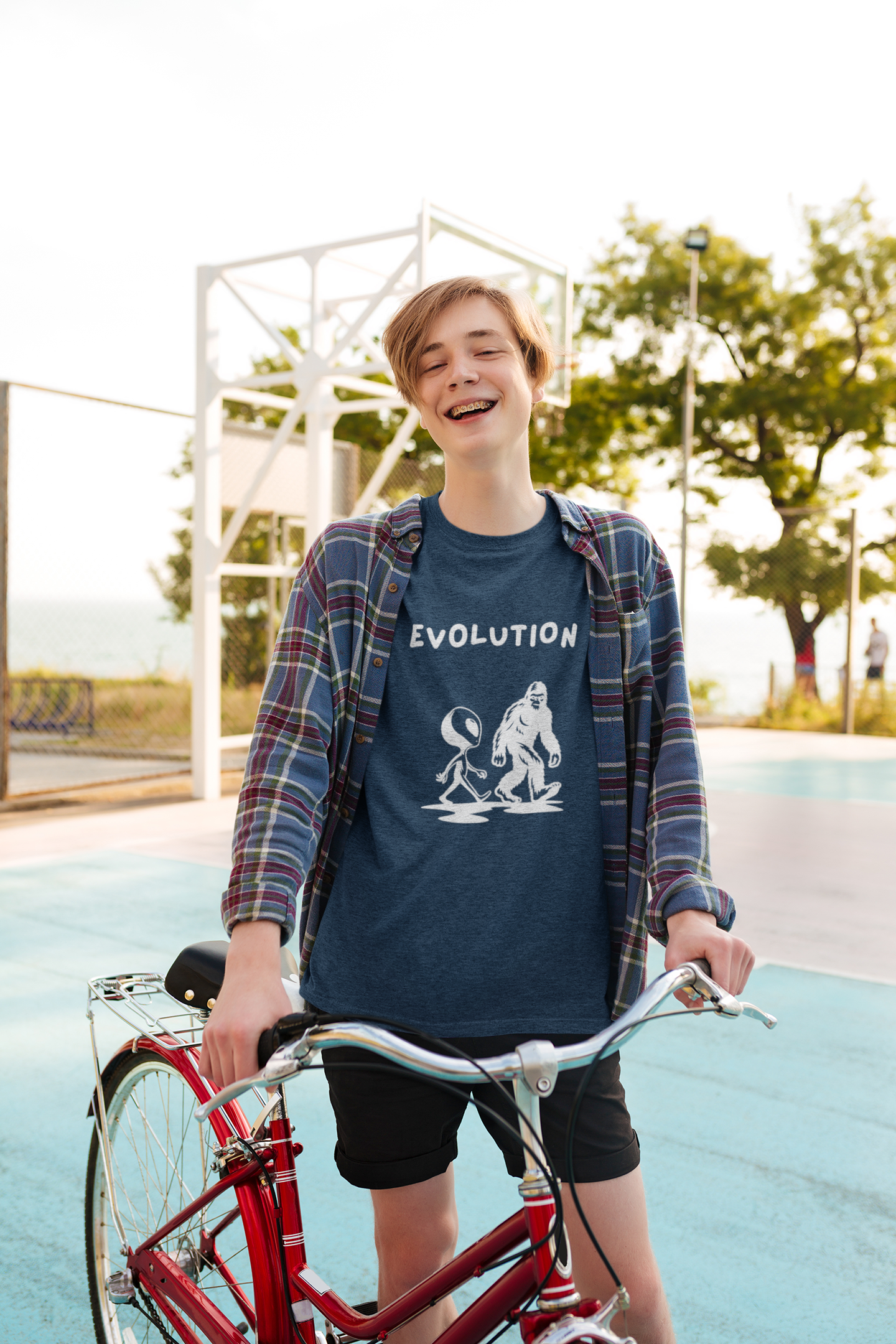 Bigfoot & Alien Evolution T-Shirt | Funny Sci-Fi & Cryptid Graphic Tee