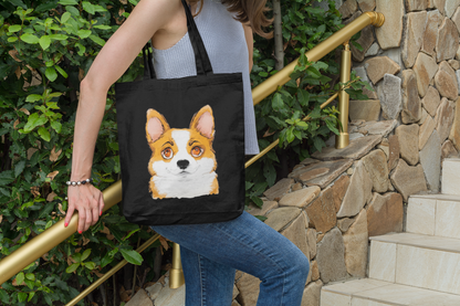 Cute Corgi Canvas Tote Bag | Durable Dog Lover Gift & Reusable Shopping Tote