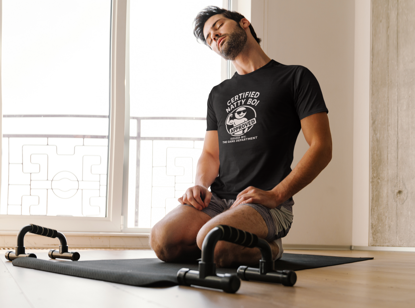 Certified Natty Boi Approved T-Shirt | Funny Gym Slogan Tee, Unisex Motivational Workout Gift