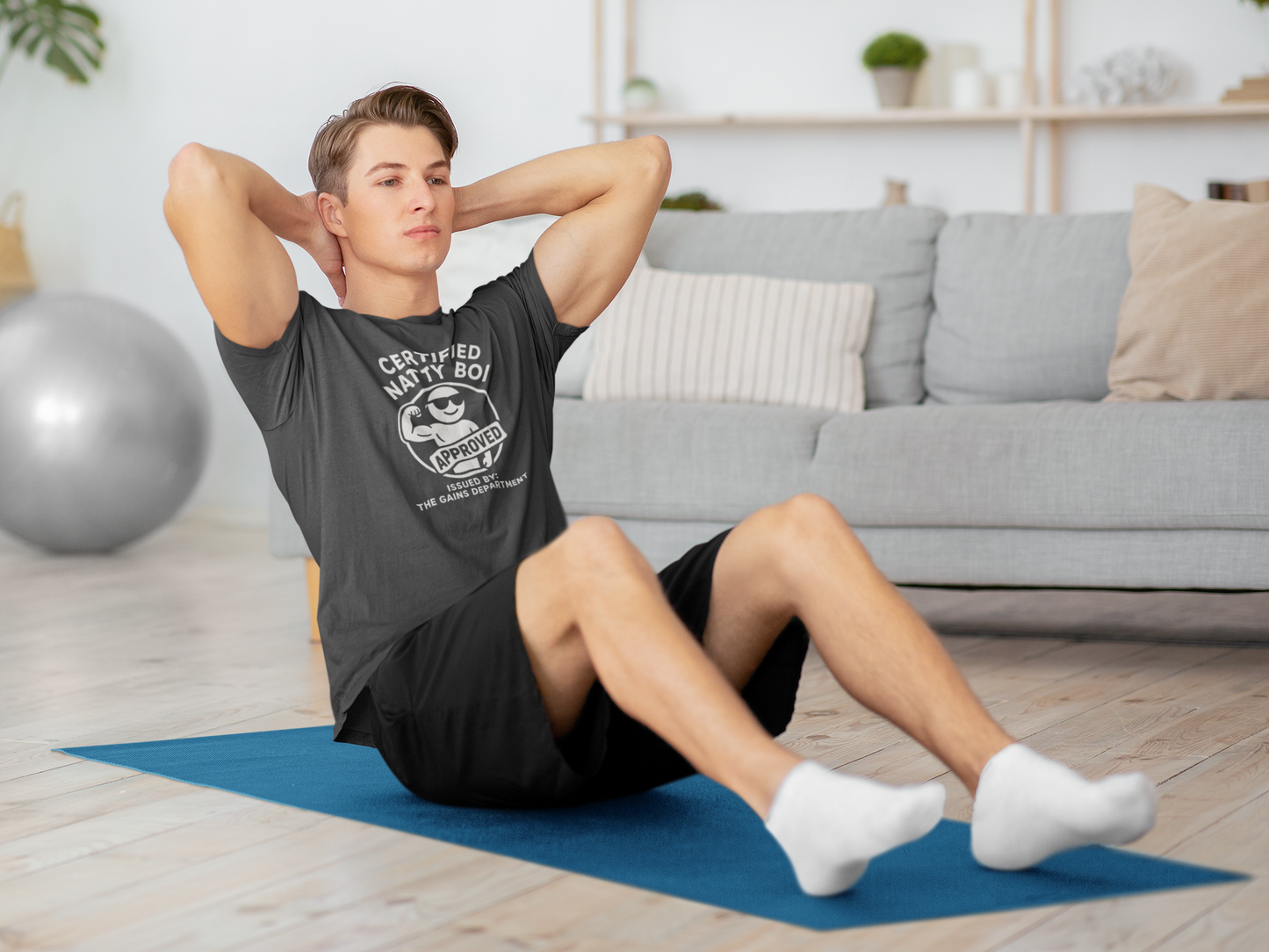 Certified Natty Boi Approved T-Shirt | Funny Gym Slogan Tee, Unisex Motivational Workout Gift