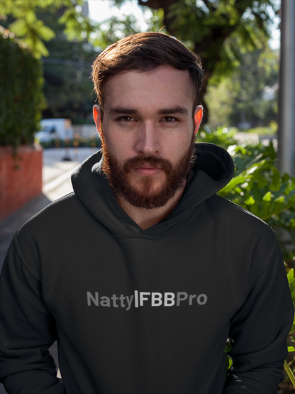 Natty IFBB Pro Pullover Hoodie – Fitness Minimalist Black Hoodie