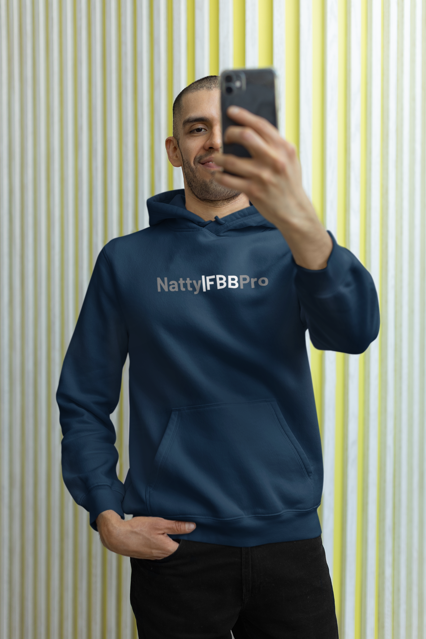 Natty IFBB Pro Pullover Hoodie – Fitness Minimalist Black Hoodie