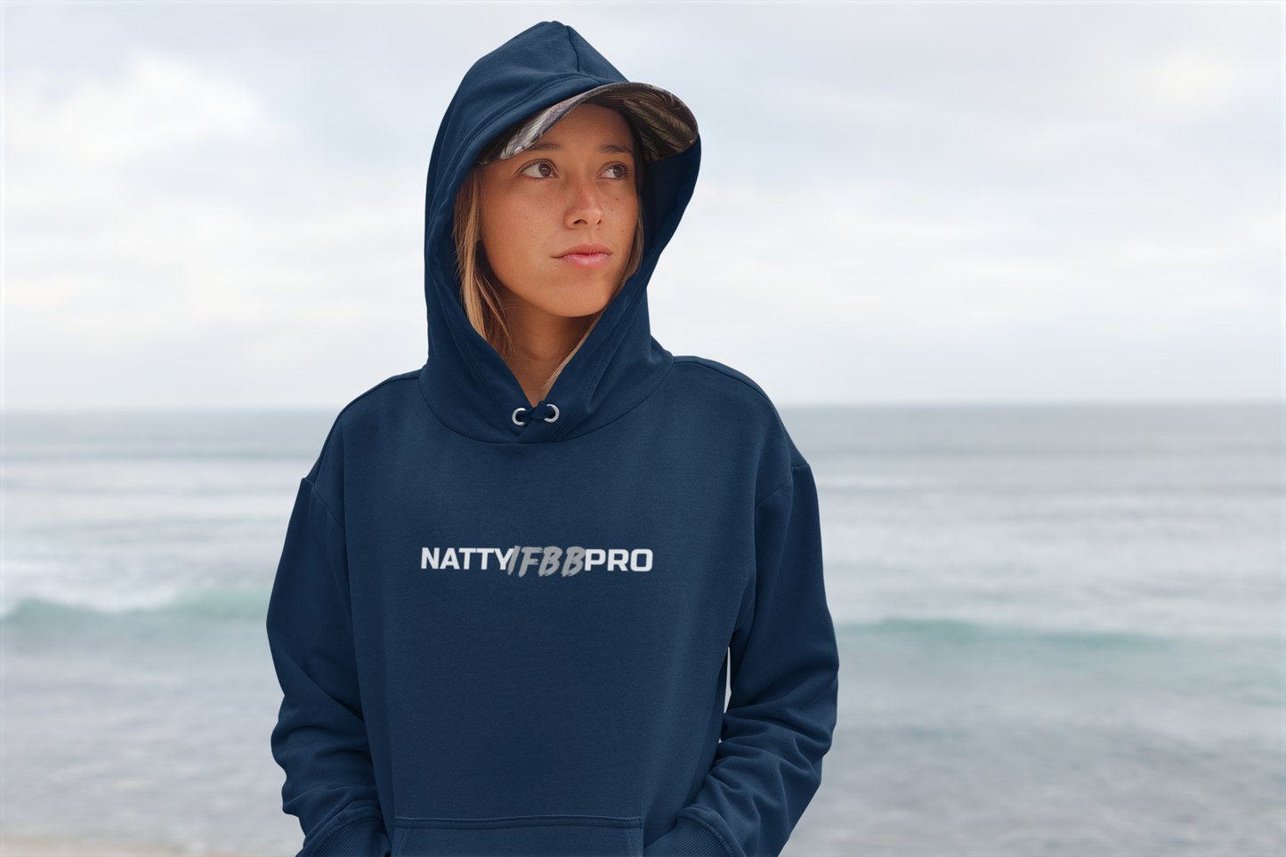 NattyIFB8 Pro Hoodie — Athletic Black Pullover with Bold Logo