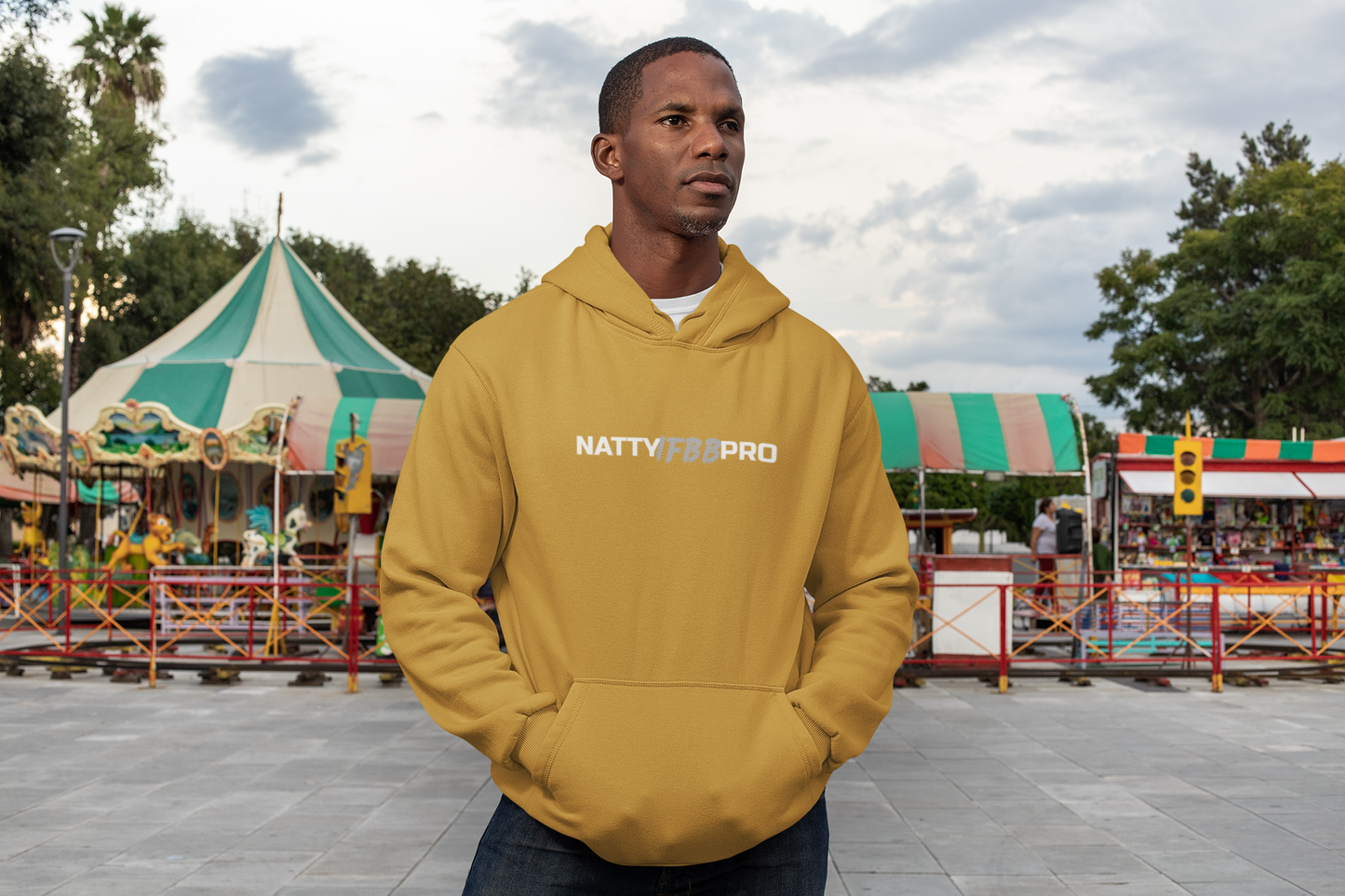 NattyIFB8 Pro Hoodie — Athletic Black Pullover with Bold Logo