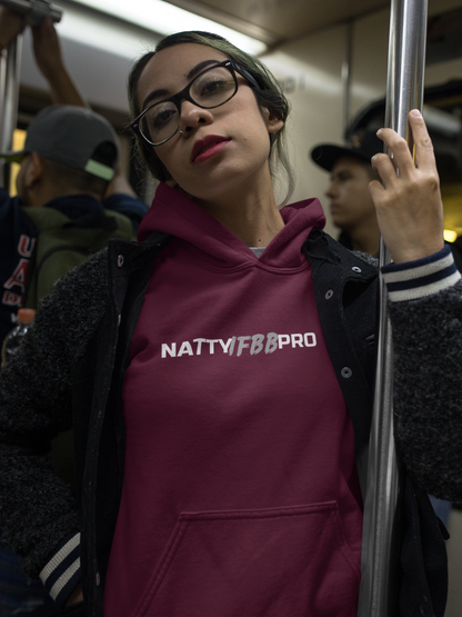 NattyIFB8 Pro Hoodie — Athletic Black Pullover with Bold Logo
