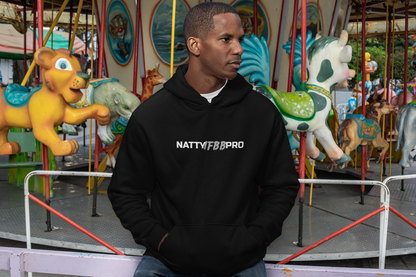 NattyIFB8 Pro Hoodie — Athletic Black Pullover with Bold Logo