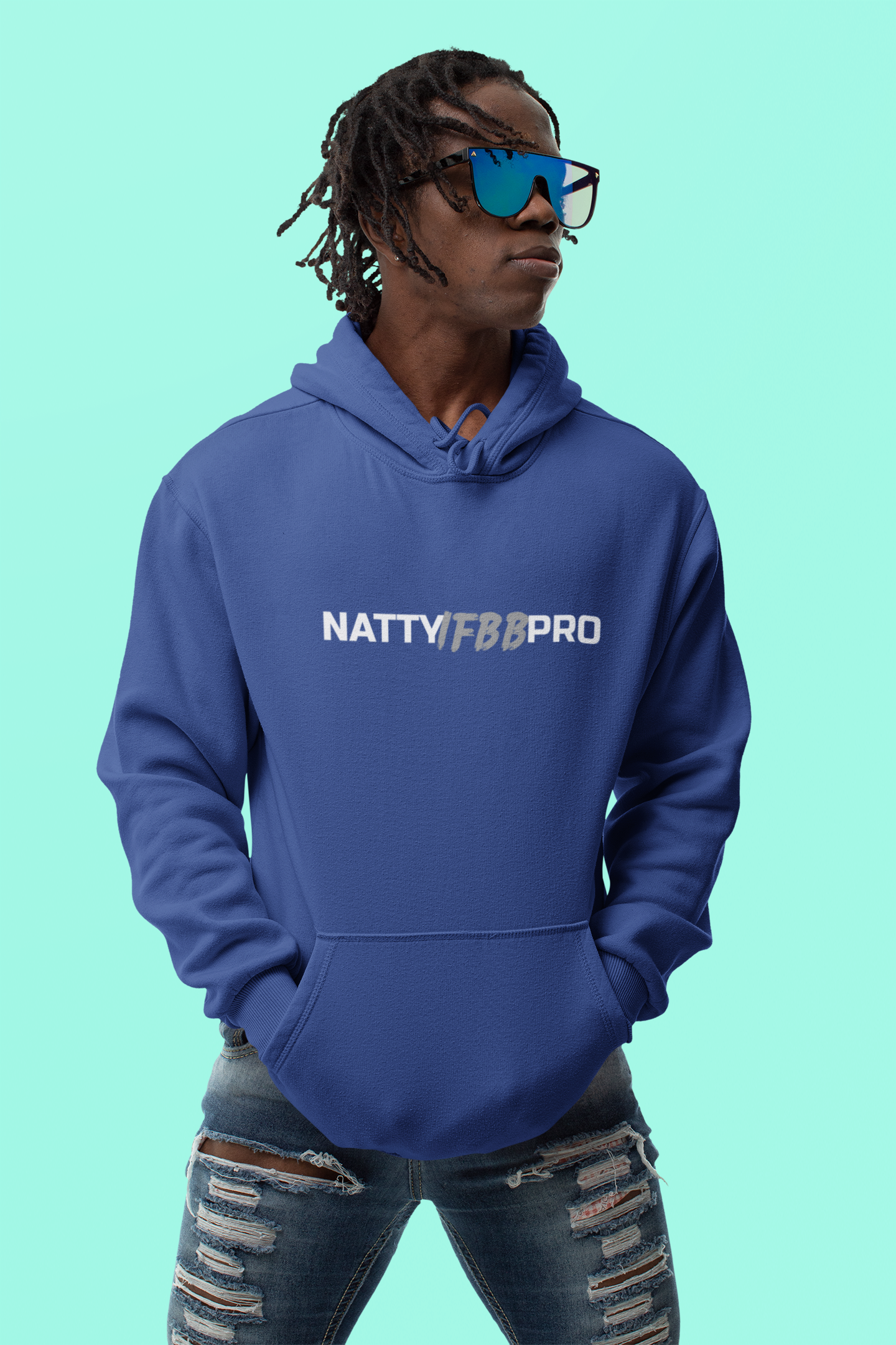 NattyIFB8 Pro Hoodie — Athletic Black Pullover with Bold Logo