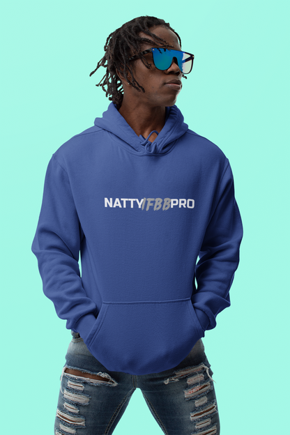 NattyIFB8 Pro Hoodie — Athletic Black Pullover with Bold Logo