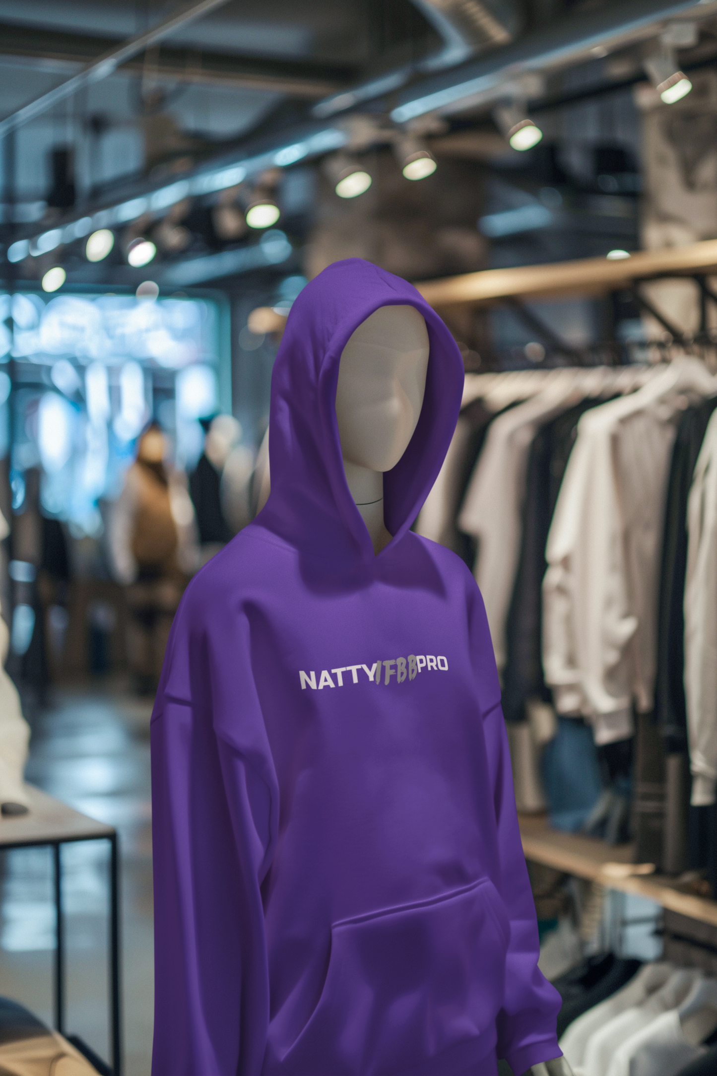 NattyIFB8 Pro Hoodie — Athletic Black Pullover with Bold Logo
