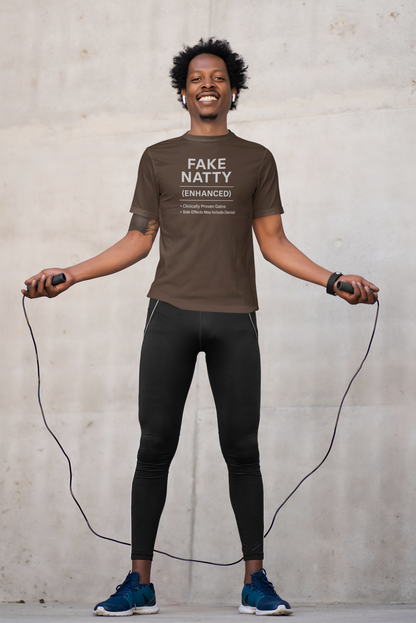 Fake Natty Enhanced T-Shirt Funny Gym Tee