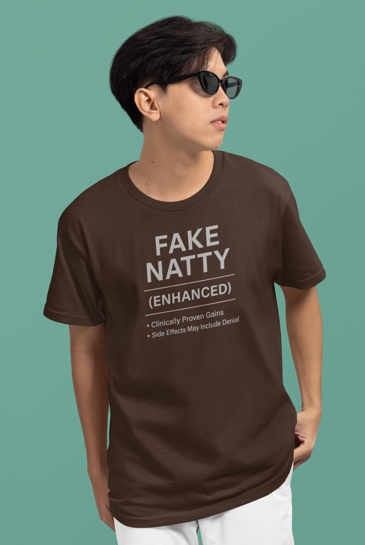 Fake Natty Enhanced T-Shirt Funny Gym Tee