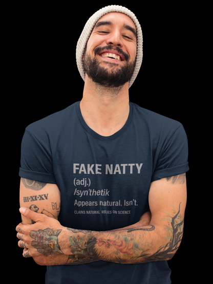 Fake Natty Definition T-Shirt Funny Gym Tee for Fitness Enthusiasts