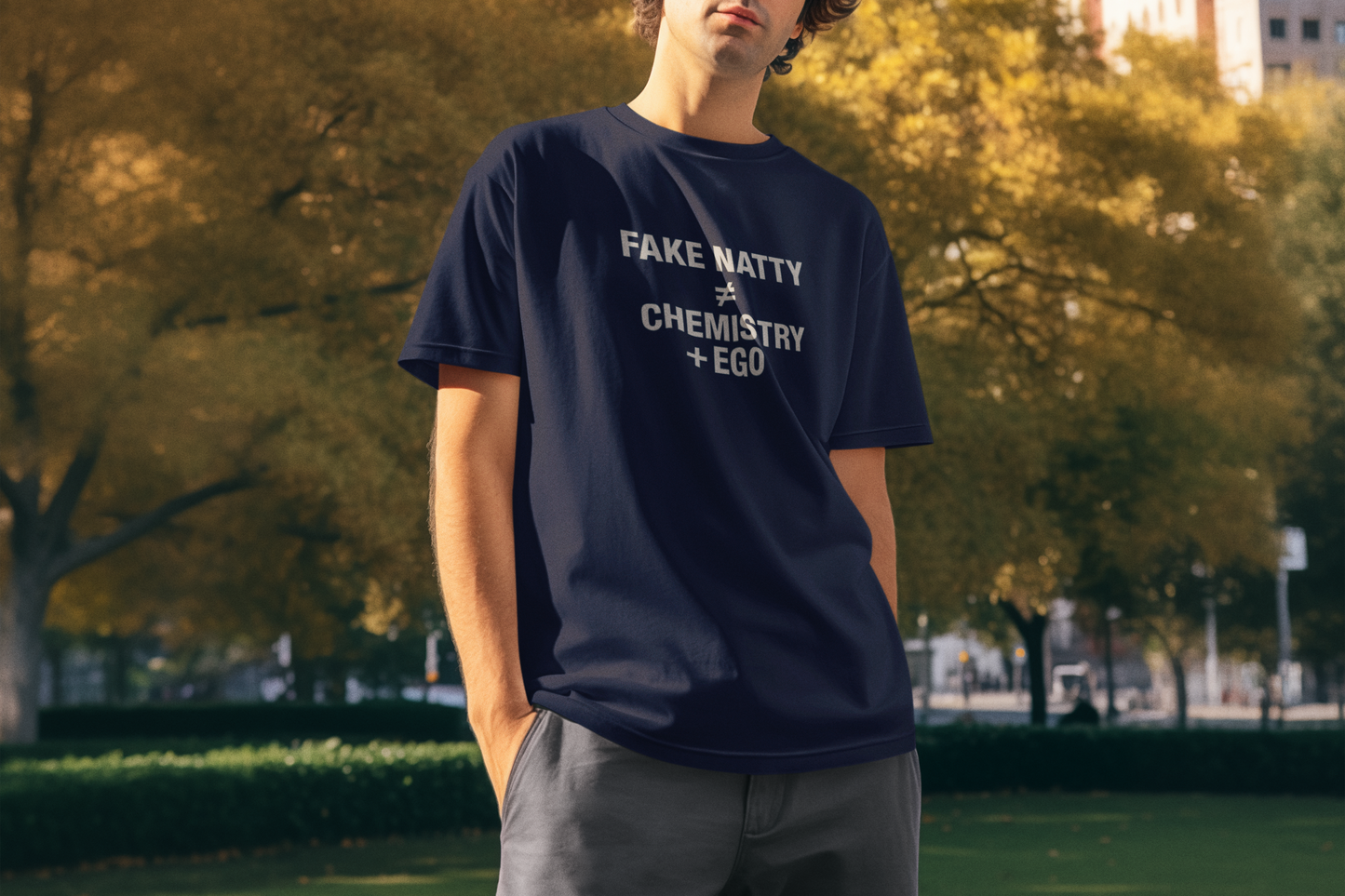 T-Shirt Fake Natty ≠ Chemistry + Ego Gym Humor Tee